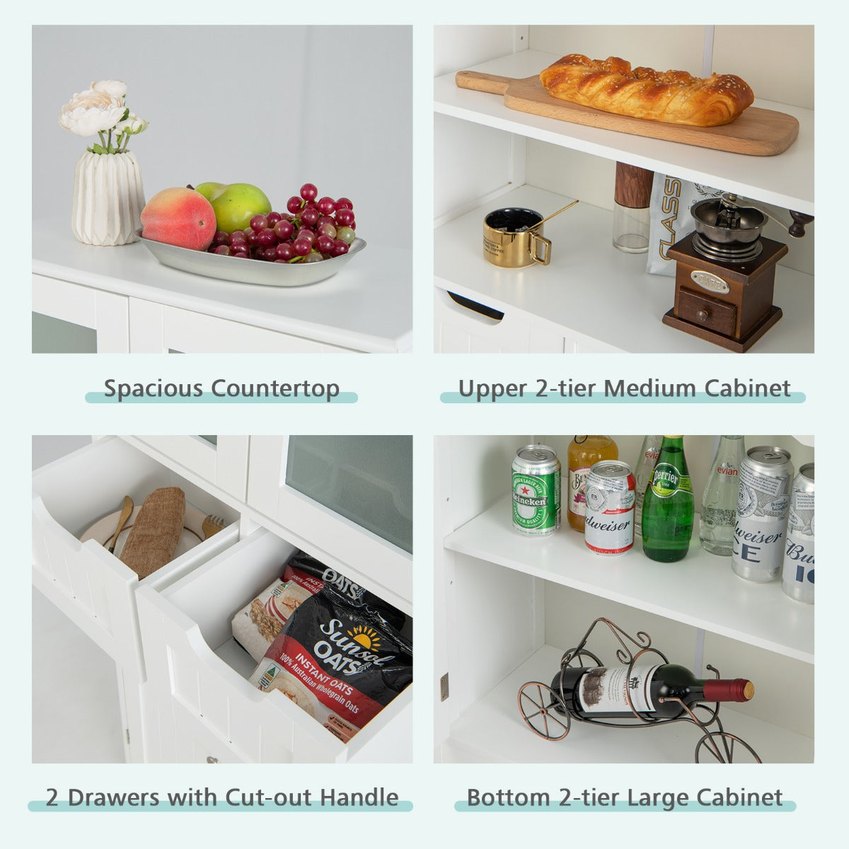 5-layer Freestanding Floor Cabinet for Bath