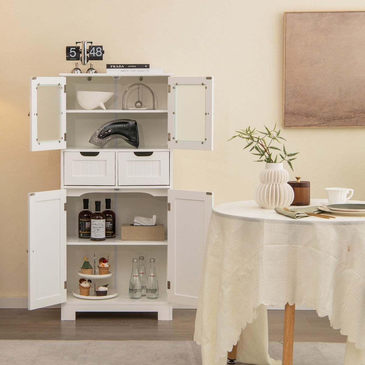 5-layer Freestanding Floor Cabinet for Bath