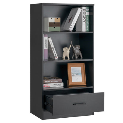 Costway Wood Bookcase with Storage Drawer for Living Room