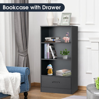 Drawer with smooth glides and a convenient handle provides easy access to personal belongings
