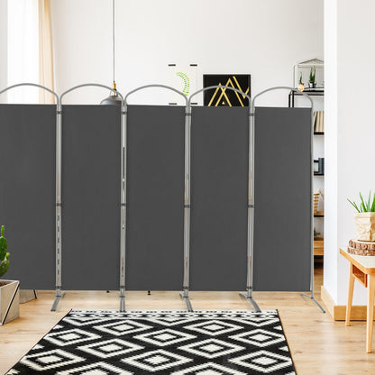 6 Panel Folding Privacy Screen for Home and Office-Grey