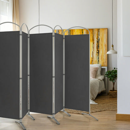 6 Panel Folding Privacy Screen for Home and Office-Grey
