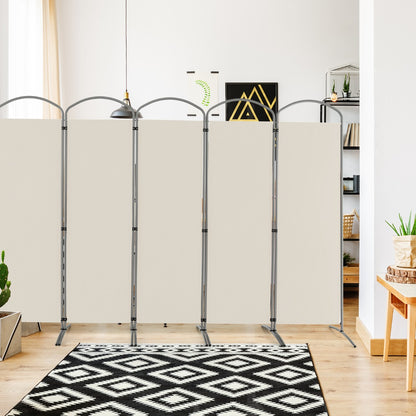 6 Panel Folding Privacy Screen for Home and Office-White