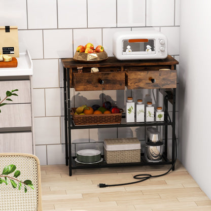 Console Table with Charging Station for Living Room/Entry