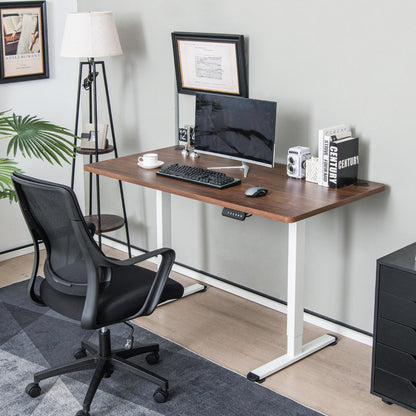 Electric Dual-Motor Stand up Desk Frame with Memory Controller for Home Office-White