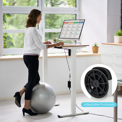 Electric Dual-Motor Stand up Desk Frame with Memory Controller for Home Office-White