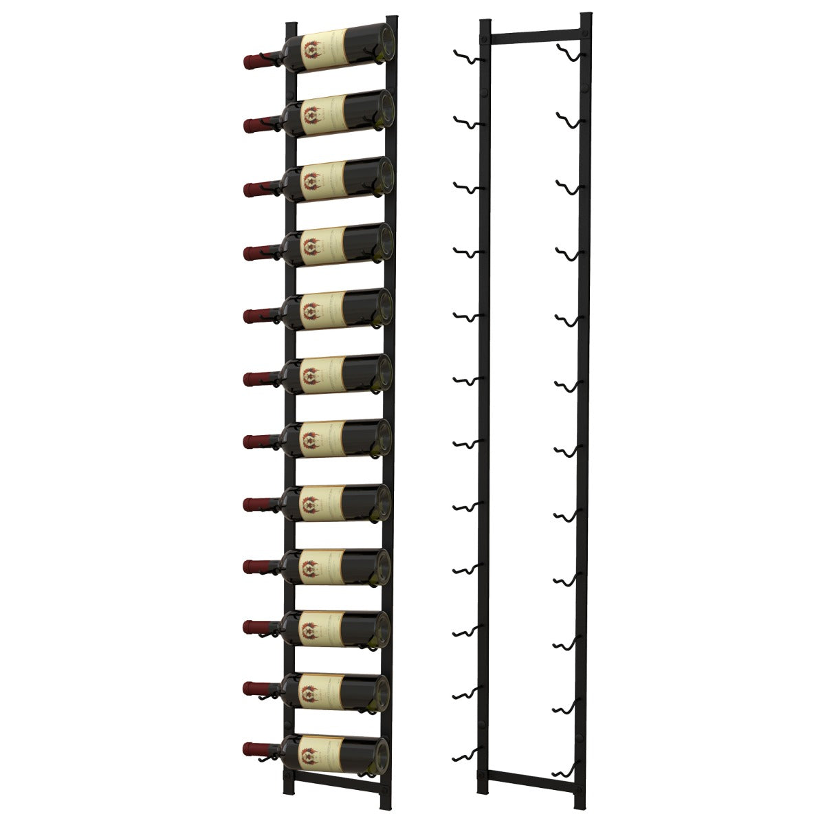 Rust-proof Metal Wall Mounted Wine Rack for 6/9/12 Bottles-12 Bottles