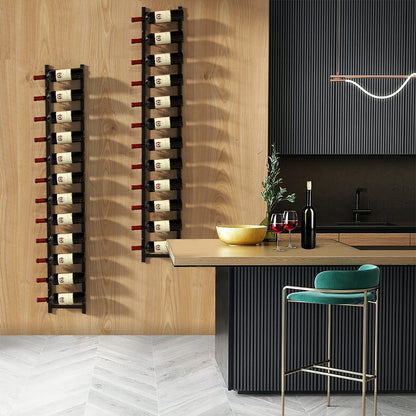 Rust-proof Metal Wall Mounted Wine Rack for 6/9/12 Bottles-12 Bottles
