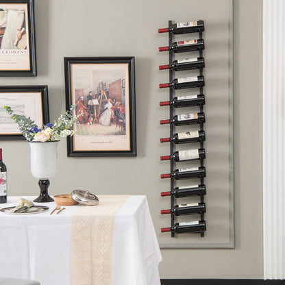 Rust-proof Metal Wall Mounted Wine Rack for 6/9/12 Bottles-12 Bottles