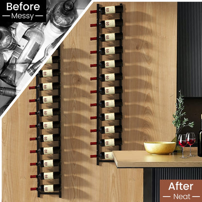 Rust-proof Metal Wall Mounted Wine Rack for 6/9/12 Bottles-12 Bottles