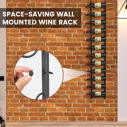 Rust-proof Metal Wall Mounted Wine Rack for 6/9/12 Bottles-12 Bottles