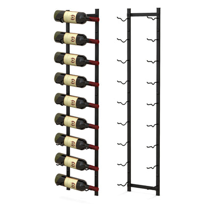 Rust-proof Metal Wall Mounted Wine Rack for 6/9/12 Bottles-9 Bottles
