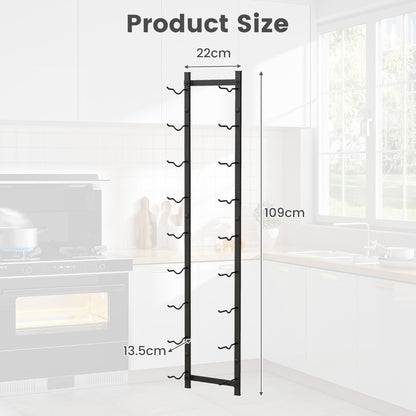 Rust-proof Metal Wall Mounted Wine Rack for 6/9/12 Bottles-9 Bottles