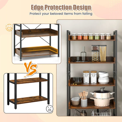 6-Tier ndustrial Bookcase with Metal Frame for Garage/Living Room