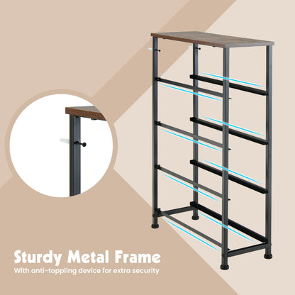 Vertical Narrow Dresser with 4 Removable Fabric Drawers-Brown