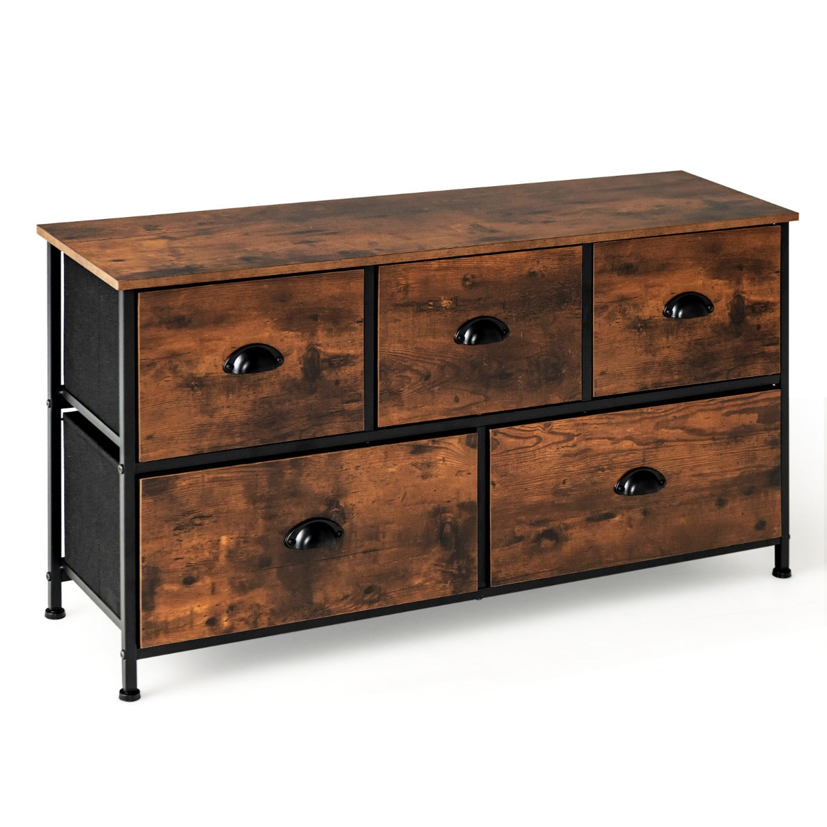 2-Tier Dresser Organizer with 5 Drawers & Steel Frame