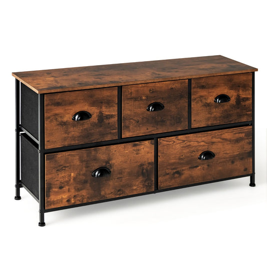 2-Tier Dresser Organizer with 5 Drawers & Steel Frame