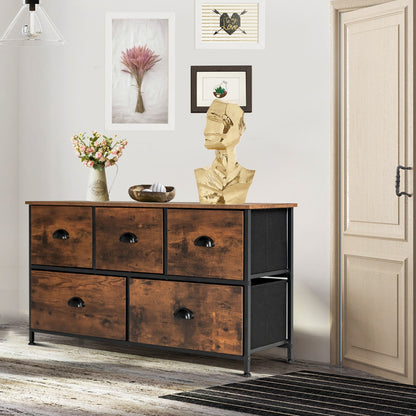 2-Tier Dresser Organizer with 5 Drawers & Steel Frame