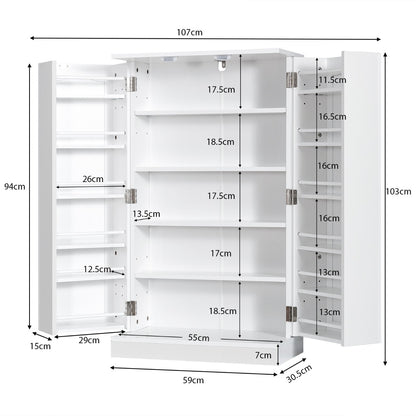 17-Tier Buffet Cupboard for Dining Room, Living Room & Entryway