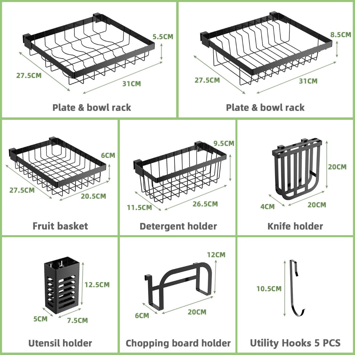 2-Tier Over Sink Adjustable Dish Drying Rack for Kitchen Counter Storage