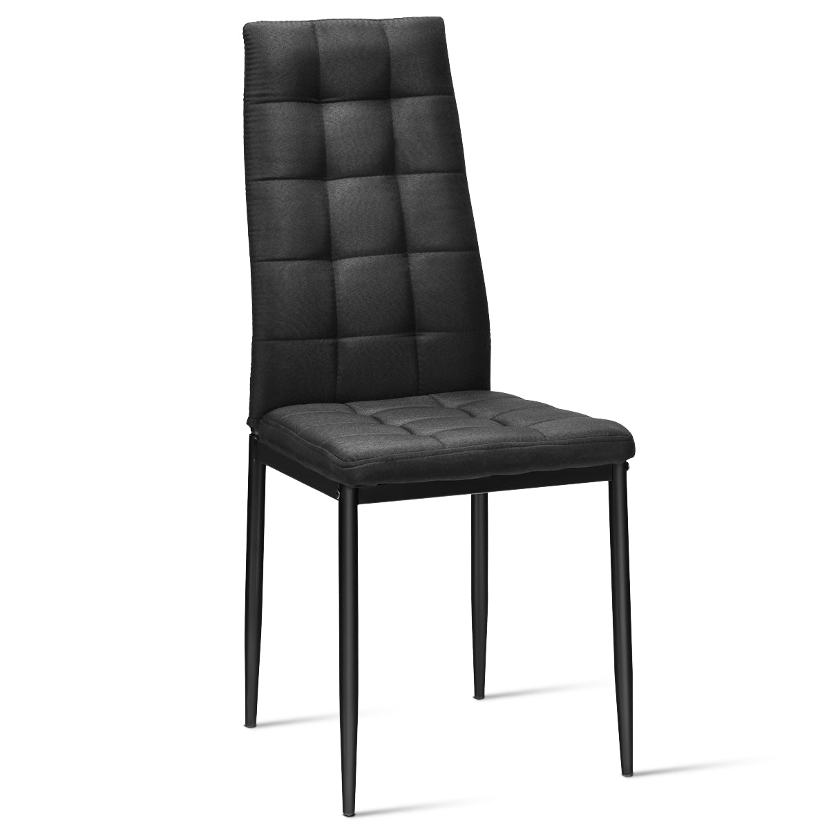 Set of 4 Kitchen Dining Side Chairs with Fabric Cushion & Metal Frame