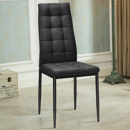 Set of 4 Kitchen Dining Side Chairs with Fabric Cushion & Metal Frame