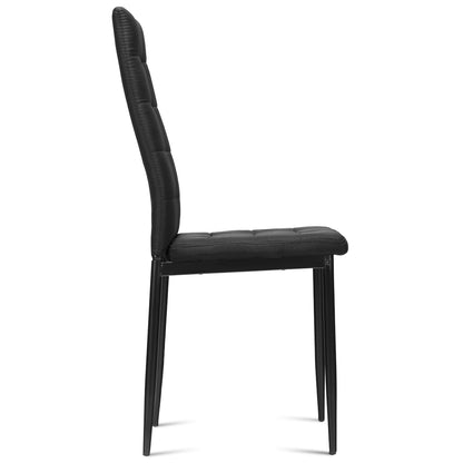 Set of 4 Kitchen Dining Side Chairs with Fabric Cushion & Metal Frame