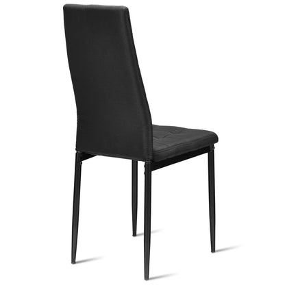 Set of 4 Kitchen Dining Side Chairs with Fabric Cushion & Metal Frame
