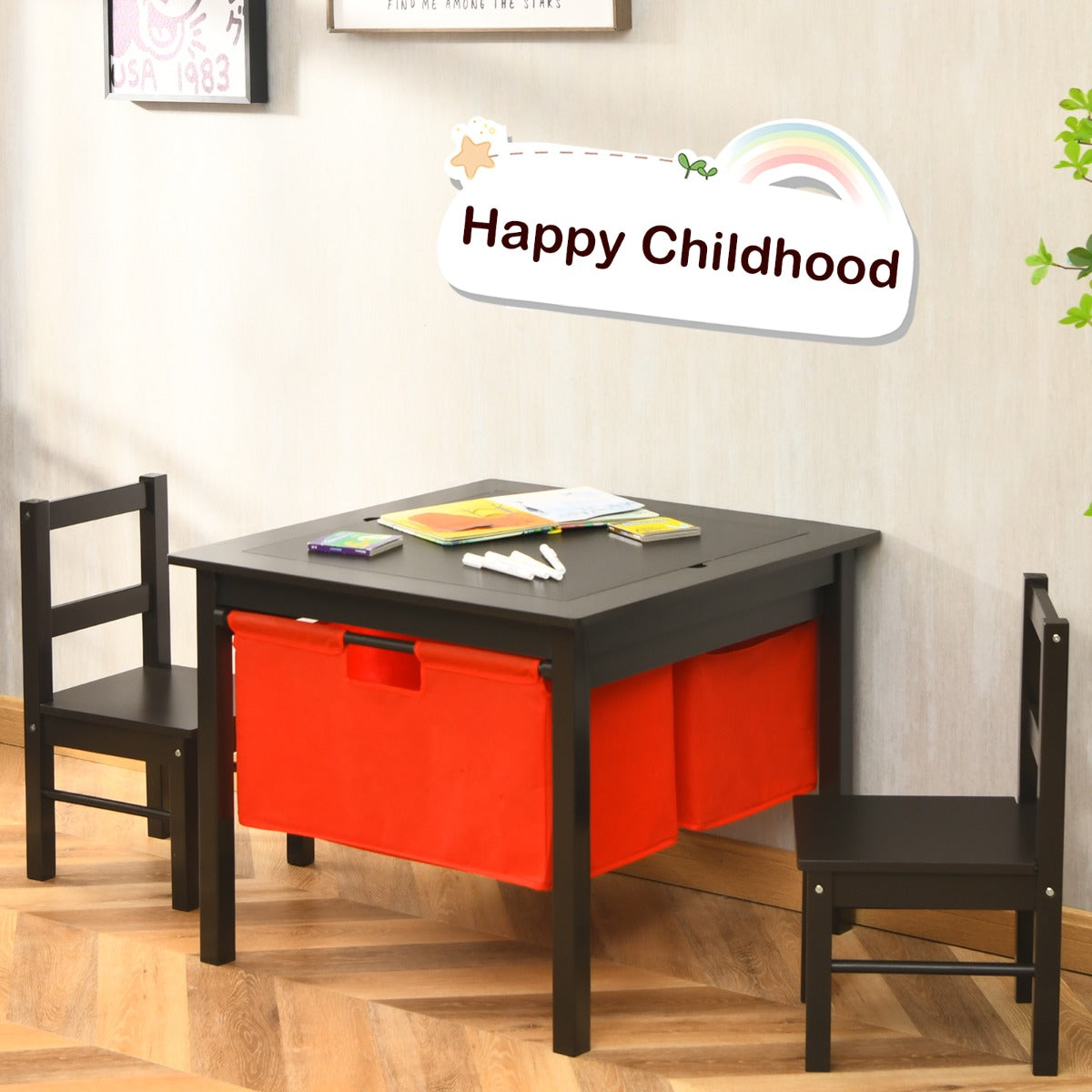 White and coffee children's table set makes an excellent birthday or holiday gift
