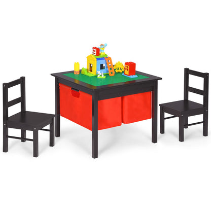 Small-particle block board suits most major building blocks for imaginative construction activities
