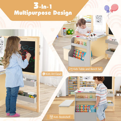 Height-adjustable easel suits growing children while supporting comfortable use at different ages