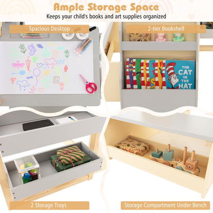 EN71-certified art table and chair set offers reliable safety for children aged three years and older