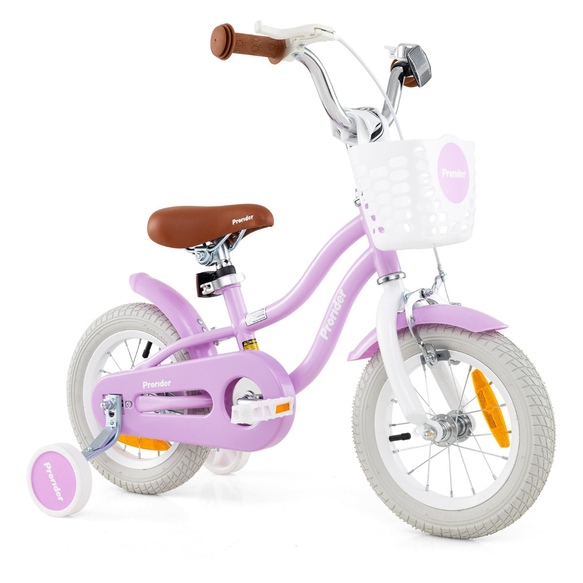 Kids Bike with Front Handbrake and Rear Coaster Brake for 3-5/4-7/4-8 Years Old-Purple-12 inches
