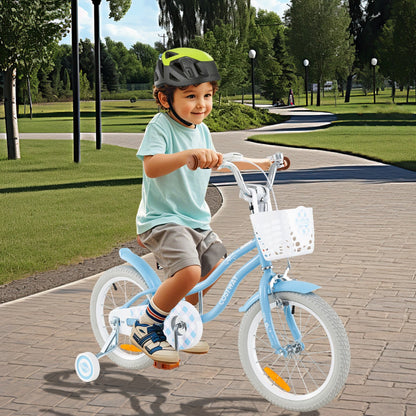 Kids Bike with Front Handbrake and Rear Coaster Brake for 4-7 Years Old-Light Blue-16 inches
