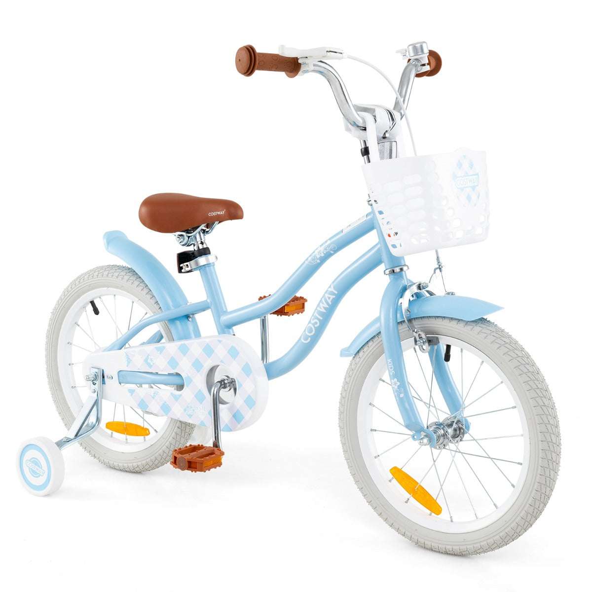 Kids Bike with Front Handbrake and Rear Coaster Brake for 4-7 Years Old-Light Blue-16 inches