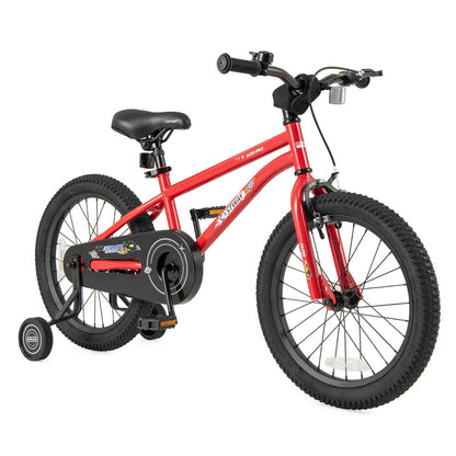 Kids Bike for 4-7 Years Old Sport Bicycle Adjustable with Training Wheels-Red-18 inches