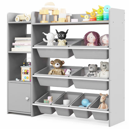 Kids Bookshelf Toy Storage Organizer with 8 Storage Boxes