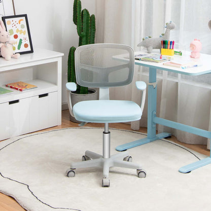 Kids Study Chair and Desk Set with Adjustable Height-Blue-Chair