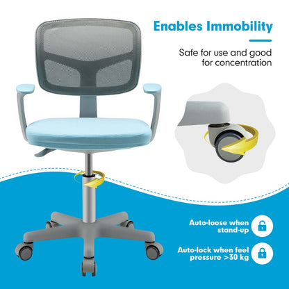 Kids Study Chair and Desk Set with Adjustable Height-Blue-Chair