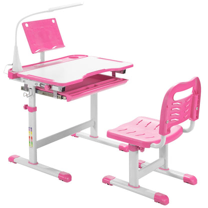 Home School Children Desk and Chair Set for Boys and Girls-Pink