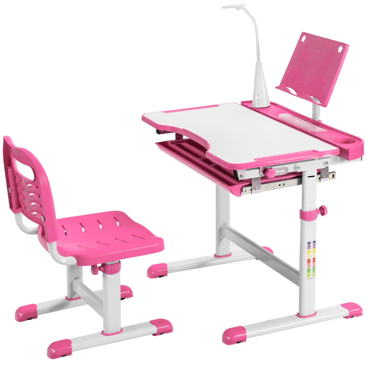 Home School Children Desk and Chair Set for Boys and Girls-Pink