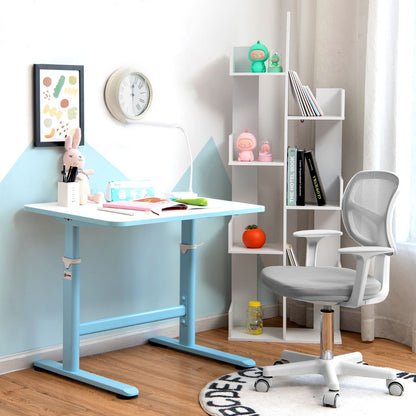Kids Study Chair and Desk Set with Adjustable Height-Grey-Chair
