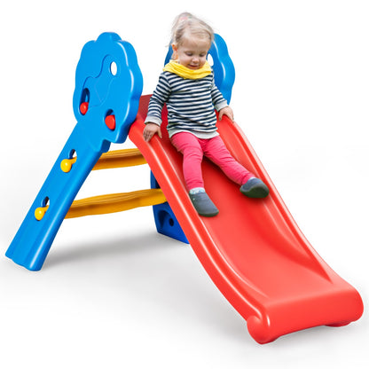 Kids Freestanding Slide with Guardrails and Foldable Design