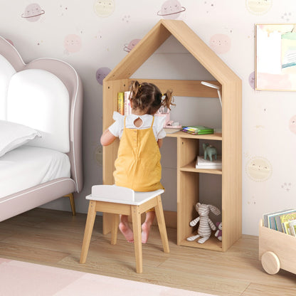 Sturdy MDF desk with solid wood chair legs, anti-toppling device and stable anti-slip foot pads