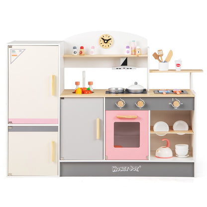 Kids Little Chef Play Kitchen Set with Range Hood and Refrigerator for Kids