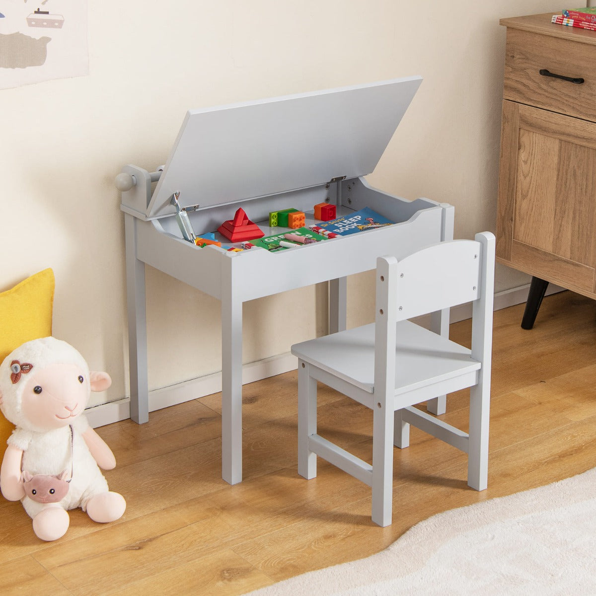 Compact kids activity desk is suitable for children aged three and older in bedrooms or playrooms