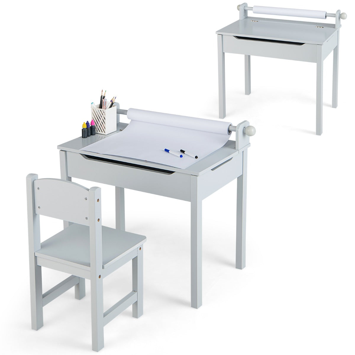 Rounded corners, hidden screws, and cutout handles help create a safer table for young children