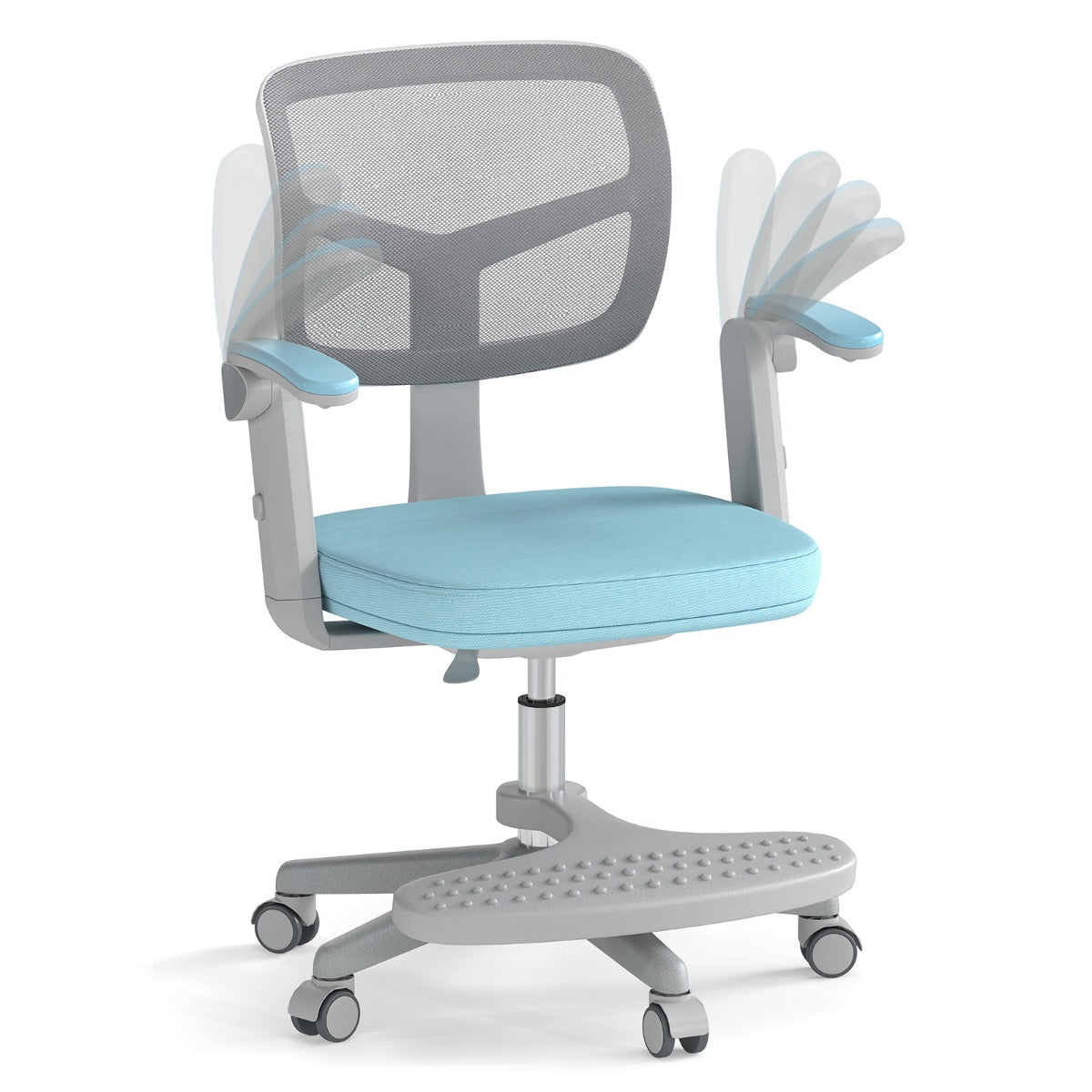 Kids Study Chair with Adjustable Height for Boys Girls Age 3-10-Blue