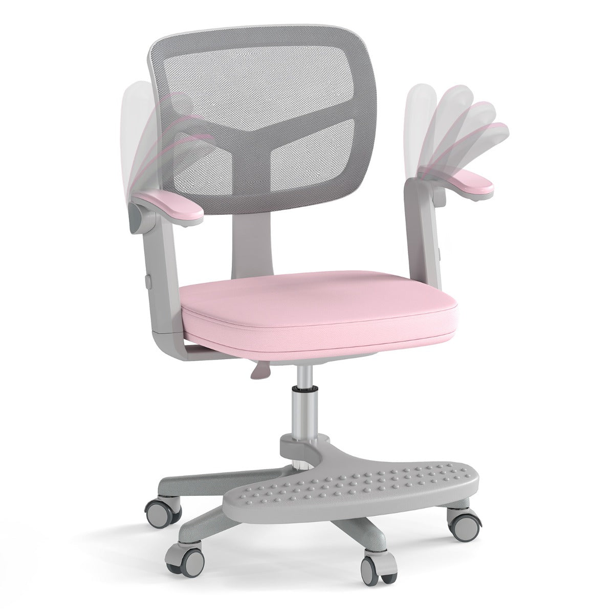 Kids Study Chair with Adjustable Height for Boys Girls Age 3-10-Pink