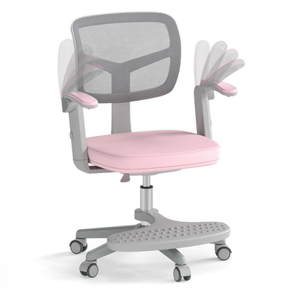 Kids Study Chair with Adjustable Height for Boys Girls Age 3-10-Pink